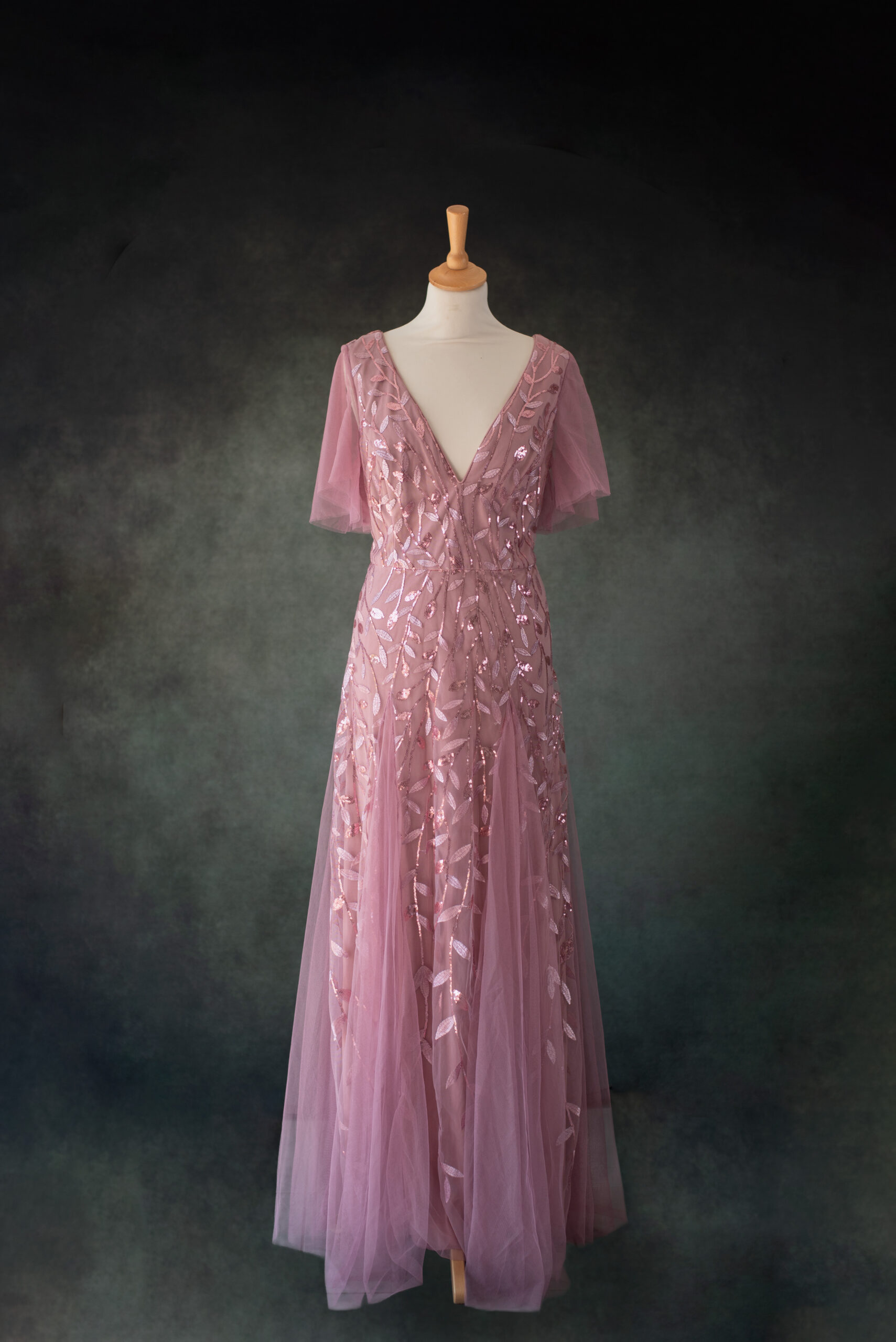 Robe Rose longue sequin